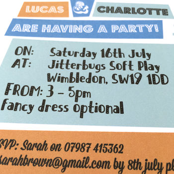 Pack Of Personalised Lion Party Invitations, 3 of 3