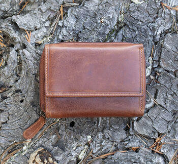 Women's Luxury Oiled Leather Small Trifold Purse Rfid Protected Personsalised, 2 of 6