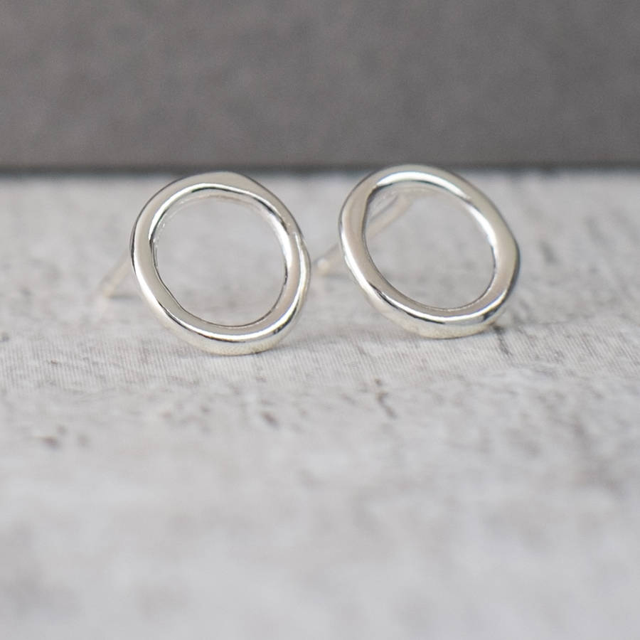 tiny circle solid gold studs by alison moore designs ...