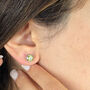 Peridot Moissanite Crystal Sterling Silver Earrings, thumbnail 2 of 5