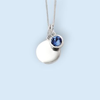 Genuine Sapphire Cz Necklace In Sterling Silver, 2 of 12