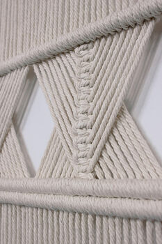 Large Natural Macrame Wall Hanging, Pure Cotton Handmade Wall Decor 'Sabbia', 3 of 7