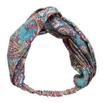 'Demi' Pink And Blue Floral Paisley Headband, 5 of 6
