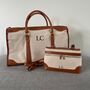 Personalised Lily Canvas And Faux Leather Holdall Duffle Bag, thumbnail 7 of 9