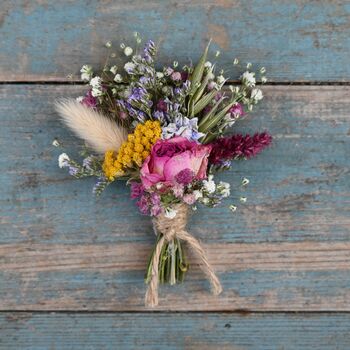 Wedding Dried Flower Bouquet Meadow Mixed Middle, 4 of 5