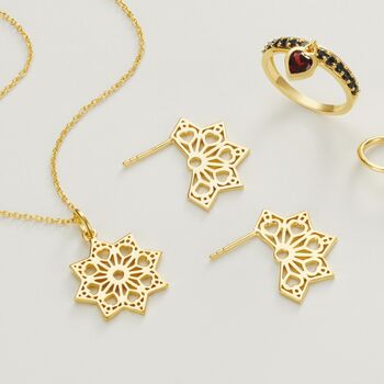 Cut Out Heart Pattern Pendant In Gold Vermeil, 4 of 4