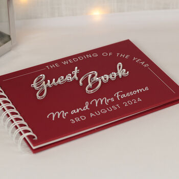 Modern Arch Acrylic Wedding Guest Book, 5 of 10