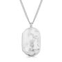 Men's Large Howlite Dog Tag Locket 925 Silver, thumbnail 9 of 9