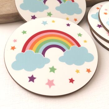 Round Rainbow Coaster Or Set Of Six Rainbow Coasters, 6 of 10