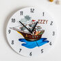 Pirate Themed Personalised Bedroom Wall Clock, thumbnail 2 of 2