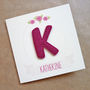 Personalised Felt Letter Floral Birthday Card For Her, thumbnail 1 of 5