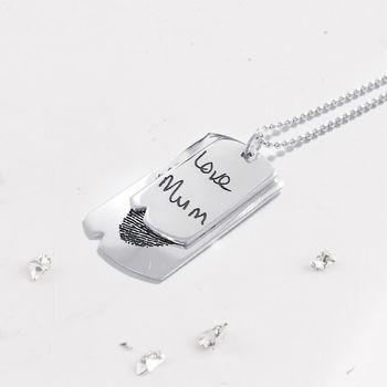 Pet Memorial Ashes Or Hair Double Dog Tag Necklace, 2 of 4