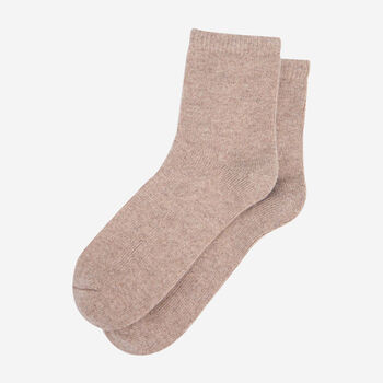 Pure Cashmere Luxury Ankle Socks Ethically Sourced Camel, 2 of 3