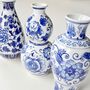 Trio Of Chinoiserie Blue And White Dutch Vases, thumbnail 2 of 8