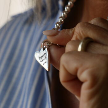 Silver Belcher Chain Heart Necklace, 4 of 7