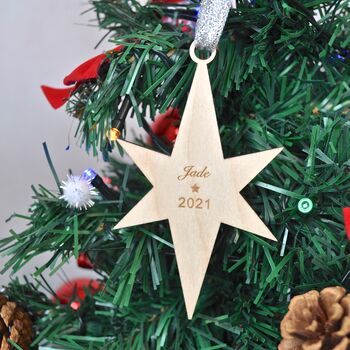 Personalised Christmas Star Bauble, 2 of 5
