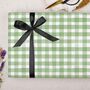 Three Sheets Of Green Gingham Wrapping Paper, thumbnail 2 of 2