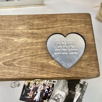 Personalised Wooden Heart Keepsake Box, 2 of 8
