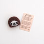 Wool Felt Sloth Spirit Animal Gift In A Matchbox, thumbnail 3 of 8