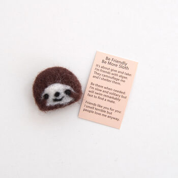 Wool Felt Sloth Spirit Animal Gift In A Matchbox, 3 of 8