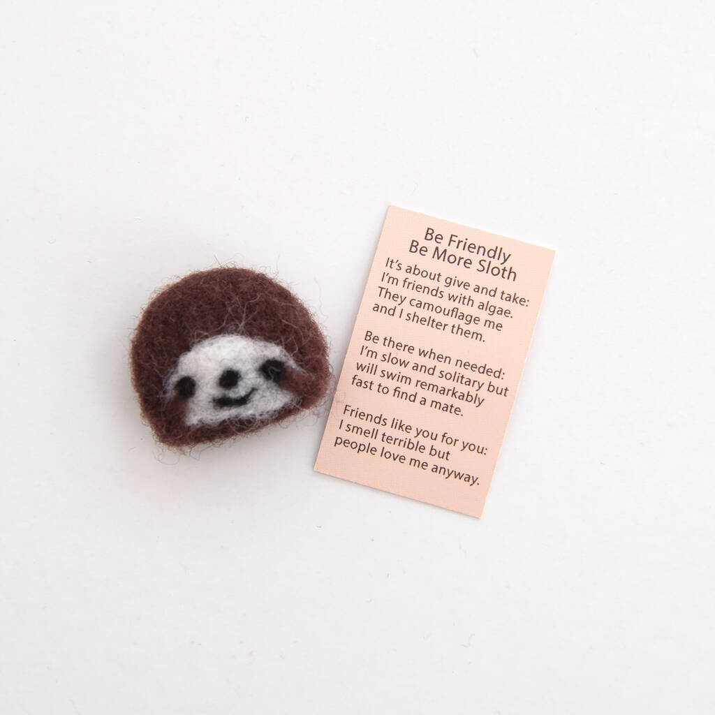 Wool Felt Sloth Spirit Animal Gift In A Matchbox By Marvling Bros Ltd. |  