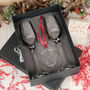 Christmas Couple In The Snow Pair Of Prosecco Flutes And Decoration Gift Set, thumbnail 3 of 6