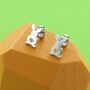 Simple Love Bunny Stud Earrings, thumbnail 1 of 2