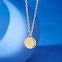 Gold Personalised Circle Pendant, Name Necklace For Men And Women, thumbnail 1 of 7