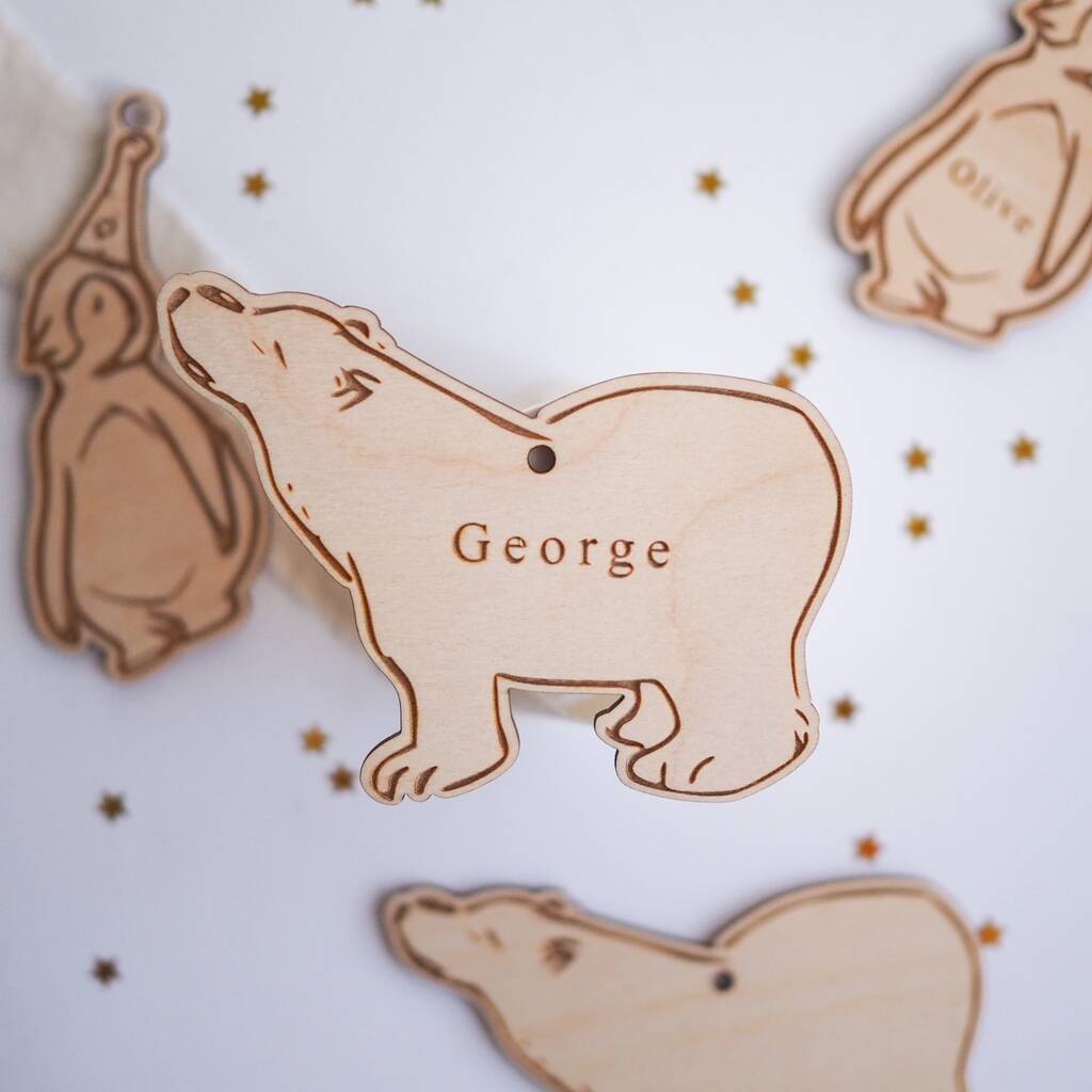 Personalised Polar Bear Decoration By Soch & Co