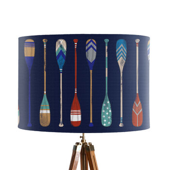 Vintage Style Oars, Bright On Blue, Lamp Shade, 4 of 10