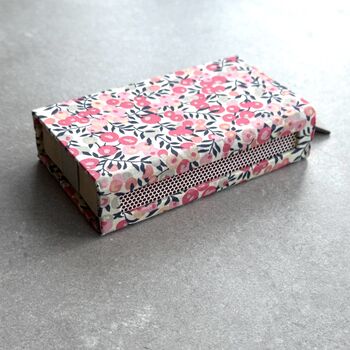 Personalised Refillable Liberty Fabric Matchbox With Leather Detail, 3 of 10
