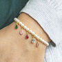 Pearl Bracelet With Family Birthstone Teardrops, thumbnail 2 of 10