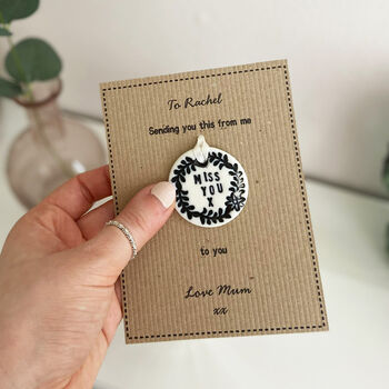 Miss You Porcelain Token With Personalised Card, 5 of 6