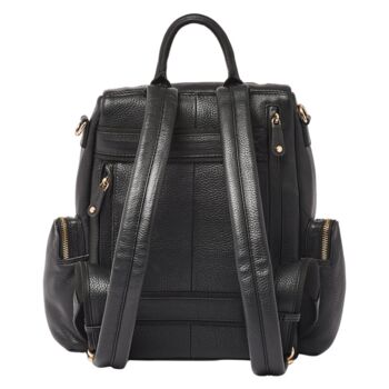 Amber Midi Black Pebble Leather Backpack, 10 of 11