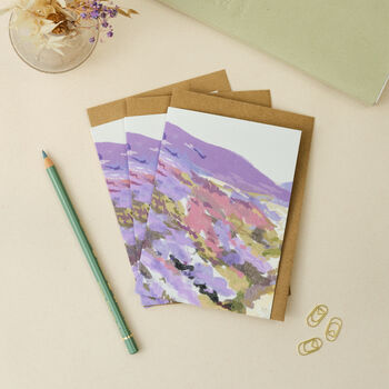 Scottish Purple Heather Mountains Card, 2 of 6