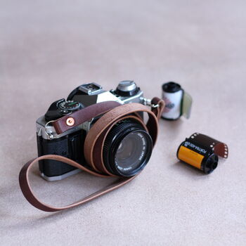 Personalised Leather Camera Strap Slim, 4 of 11