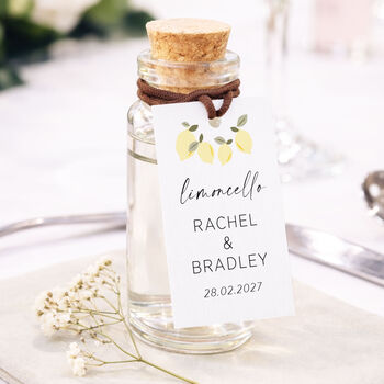Personalised Limoncello Take A Shot Wedding Shot Bottle Favours, 8 of 10