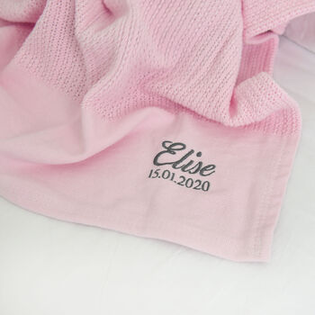 Personalised Pink Cellular Baby Blanket, 10 of 12
