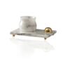 White Marble Espresso Cup With Gold Accent Tray, thumbnail 3 of 3