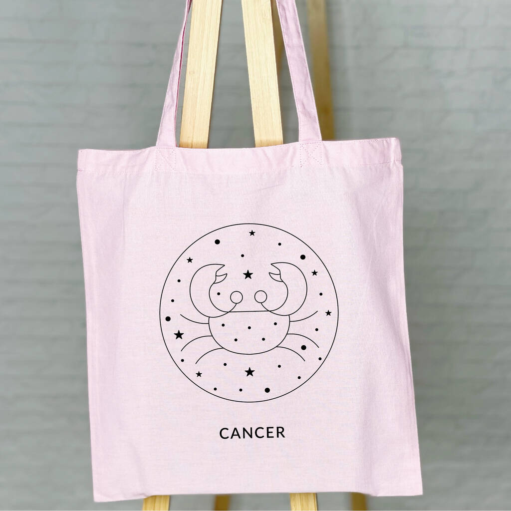 Pink Tote bag with star pattern