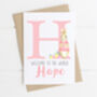 Personalised New Baby Card Pink Rabbit, thumbnail 3 of 4