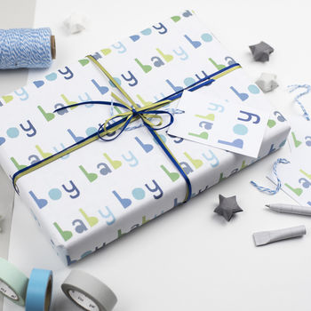 Baby Boy Wrapping Paper Set, 8 of 10
