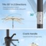 270cm Garden Parasol Umbrella 32 Solar Powered LED Light, thumbnail 6 of 8