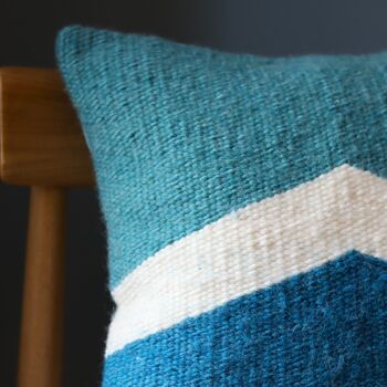 Handwoven Geometric Chevron Cushion, 4 of 4