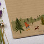 A4 Kraft Letter Writing Paper With Countryside Dog Walk, thumbnail 2 of 4