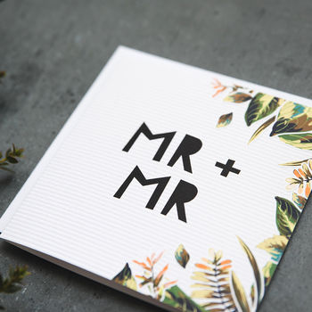 'Mr + Mr' Gay Wedding Card, 2 of 3