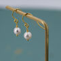 Sterling Silver Irregular Shaped Round Pearl Earrings, thumbnail 4 of 12