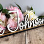 Personalised Wedding Surname Sign With Stand Decor, thumbnail 5 of 8