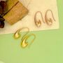Sterling Silver Teardrop Curved Hoop Earrings, thumbnail 4 of 5