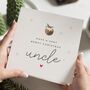 Personalised Christmas Pudding Card For Uncle, thumbnail 1 of 7